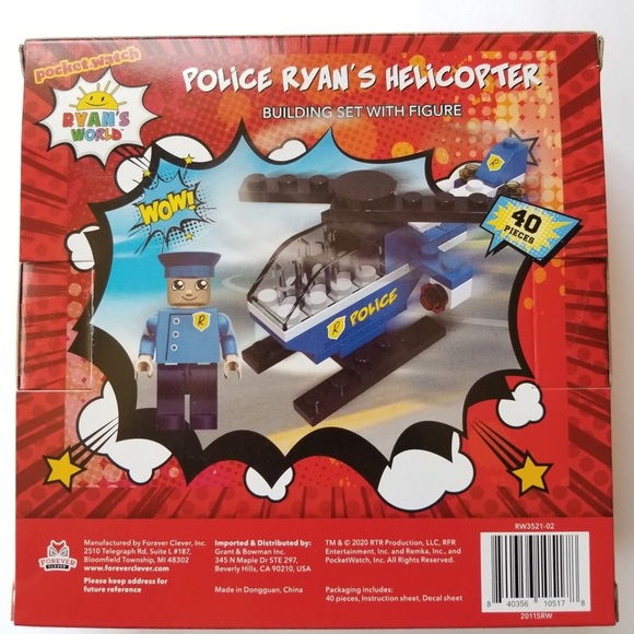 RYANS WORLD RYANS POLICE HELICOPTER LEGO SET - Picture 4 of 6